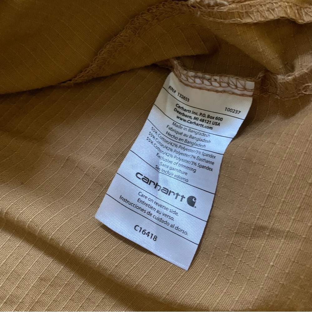 Carhartt Men's Modern Fit Rugged Flex Scrub Top size Medium brown tan - Picture 6 of 7